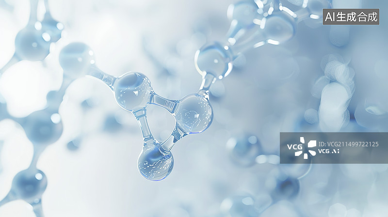 【AI数字艺术】化学分子结构概念图片素材