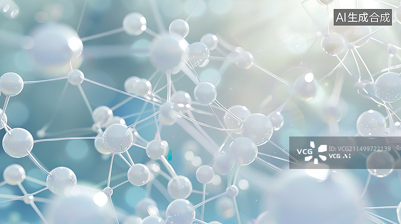 【AI数字艺术】化学分子结构概念图片素材