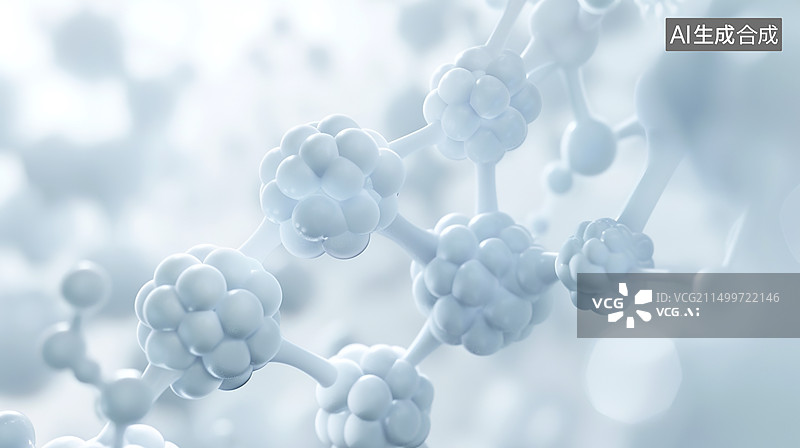 【AI数字艺术】化学分子结构概念图片素材