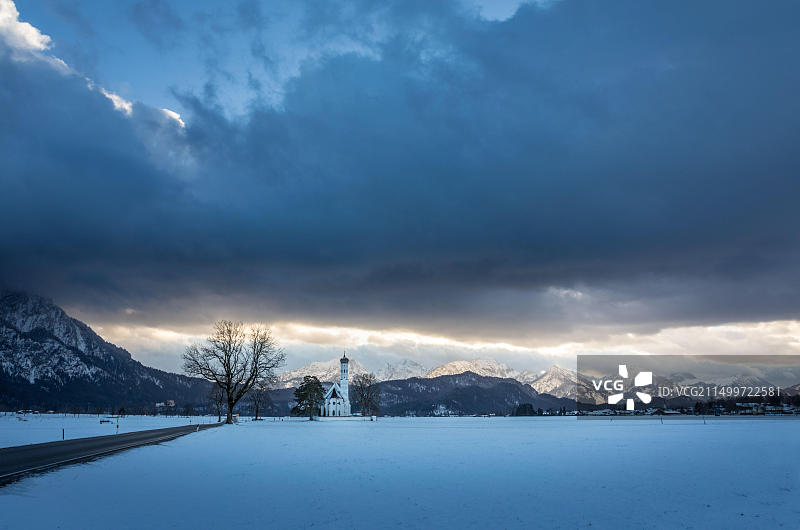 德国巴伐利亚施万高圣科洛曼朝圣教堂图片素材