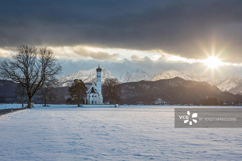 德国巴伐利亚施万高圣科洛曼朝圣教堂图片素材