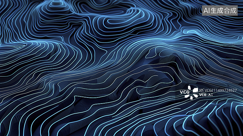 【AI数字艺术】地形曲线地形图等高线图片素材