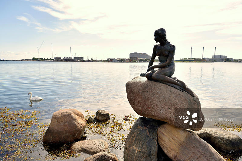丹麦哥本哈根小美人鱼雕像图片素材