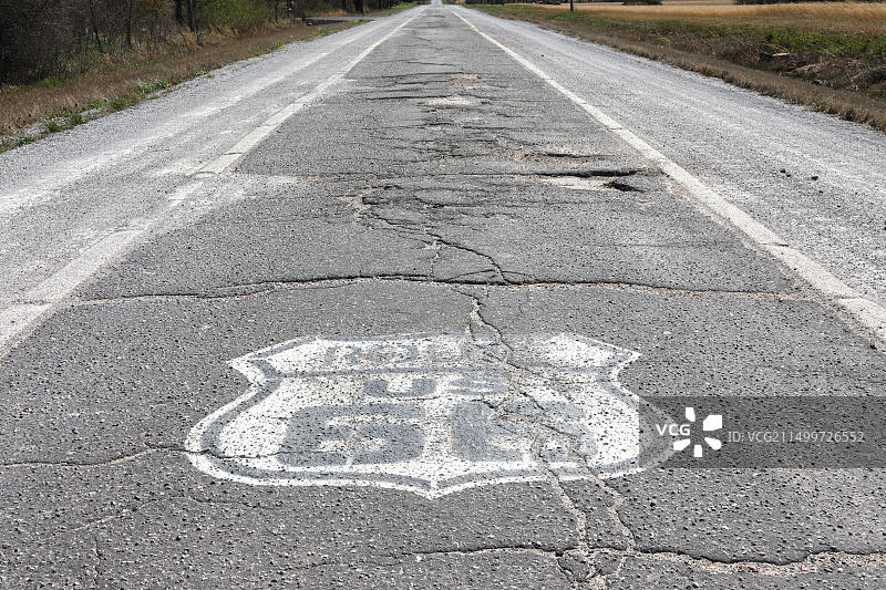 美国俄克拉荷马州阿夫顿-迈阿密的66号公路图片素材