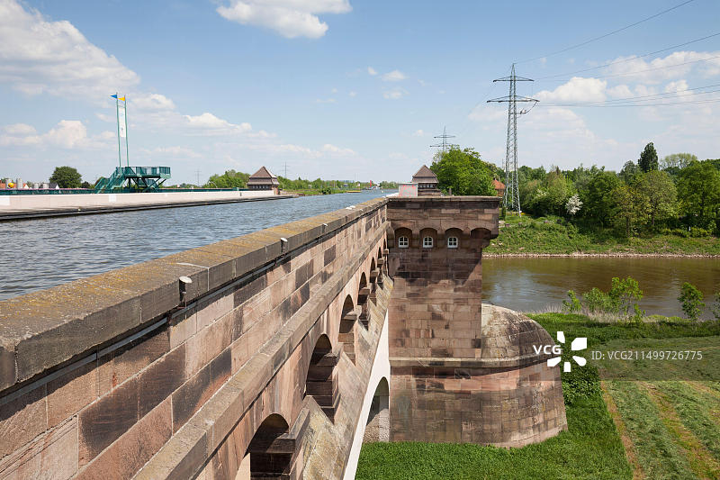 德国北莱茵-威斯特法伦州明登米特兰运河桥图片素材