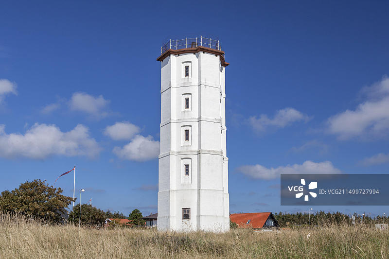 丹麦北日德兰斯卡恩卡特加特海峡的旧灯塔图片素材