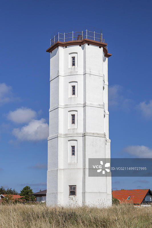 丹麦北日德兰斯卡恩卡特加特海峡的旧灯塔图片素材