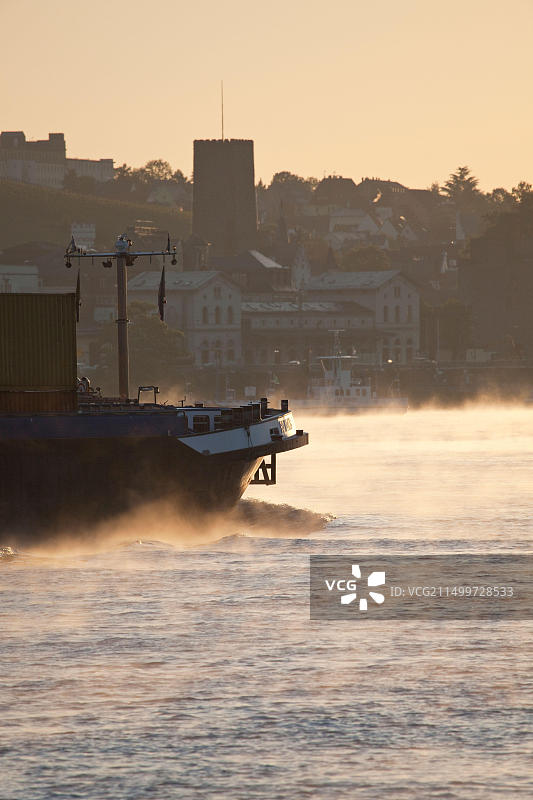 德国莱茵兰-普法尔茨宾根莱茵河风光图片素材