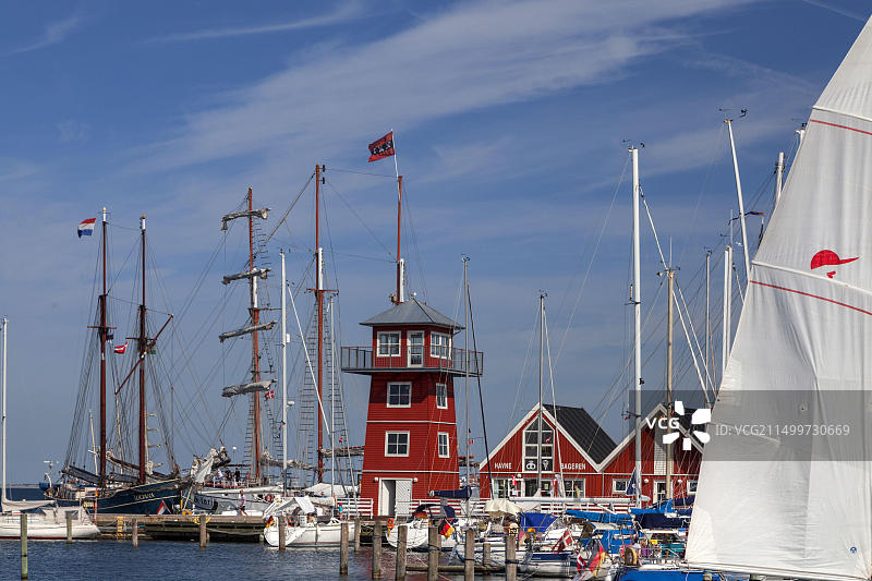 丹麦南丹麦兰厄兰岛巴根科普港口图片素材