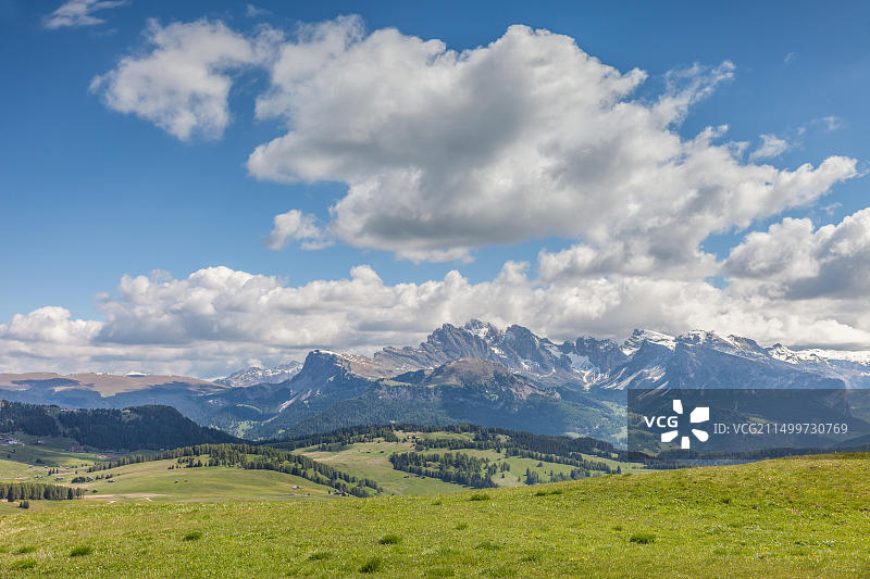 意大利南蒂罗尔Seiser山高原山脉背景图片素材