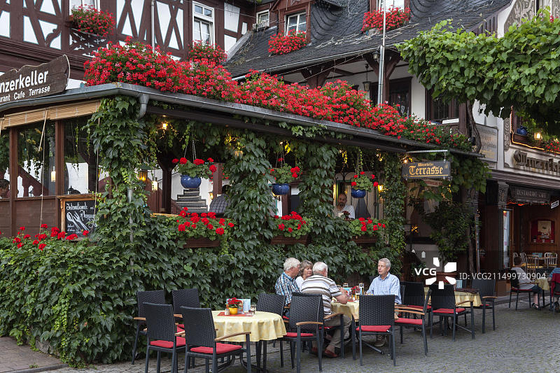 德国黑森吕德斯海姆葡萄酒窖图片素材