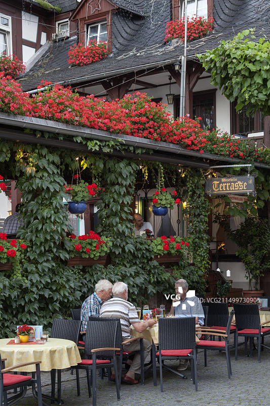 德国黑森吕德斯海姆葡萄酒窖图片素材