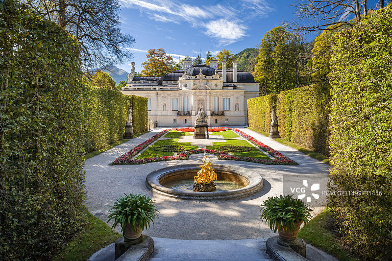 德国巴伐利亚埃塔尔林德霍夫城堡公园图片素材