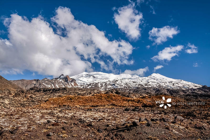 新西兰马纳瓦图-旺加努伊汤加里罗国家公园鲁阿佩胡火山图片素材