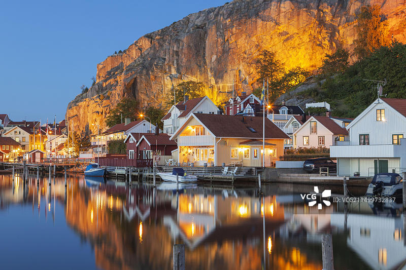 瑞典博胡斯兰峡湾巴卡夜景图片素材