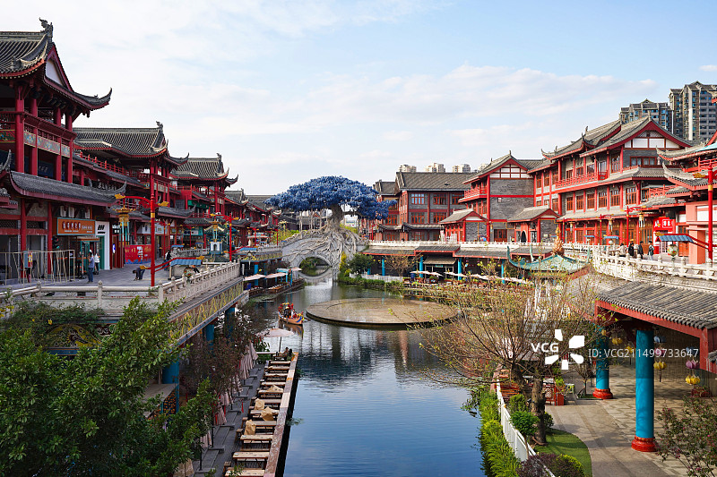 四川眉山东坡印象水街——穿越盛世图片素材