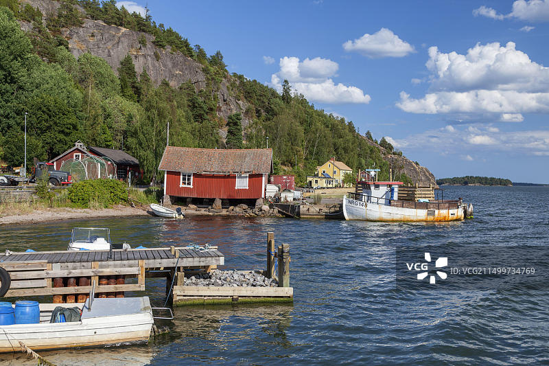 瑞典东约特兰省格朗维克波罗的海渔船图片素材