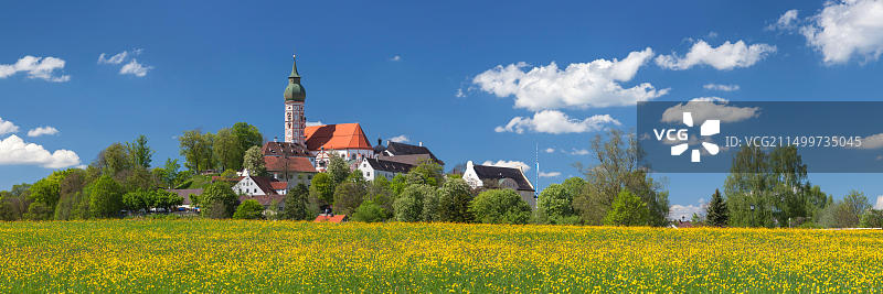 德国巴伐利亚州安德克斯修道院全景图片素材