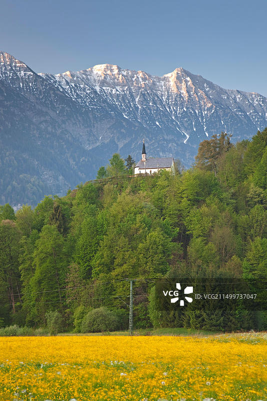 德国巴伐利亚Eschenlohe的圣尼古拉斯教堂图片素材