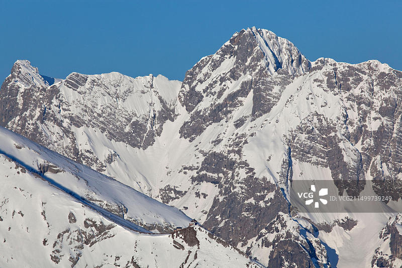 德国国王湖畔舍瑙 Hochkalter峰顶图片素材