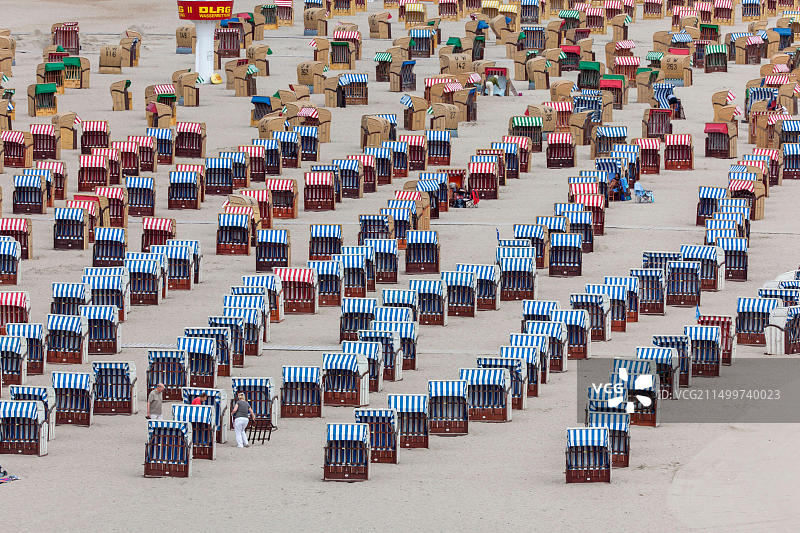 地理/旅游，德国石勒苏益格-荷尔斯泰因州，特拉沃明德海滩椅图片素材