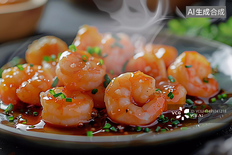 【AI数字艺术】美食水晶虾球图片素材