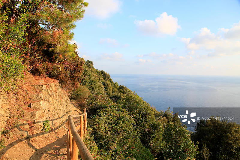 地理/旅行，意大利利古里亚，五渔村，蒙特罗索到韦尔纳扎的“蓝色小径”，五渔村国家公园图片素材