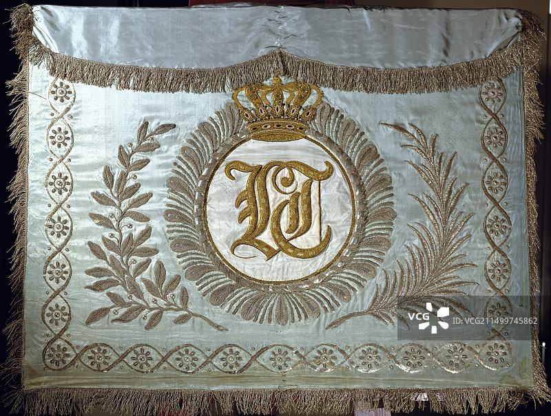 德国慕尼黑啤酒节赛马奖旗，1826年刺绣图片素材