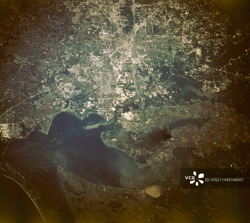 美国休斯顿东部炼油厂大火航拍图片素材