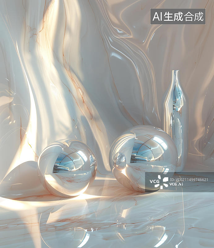 【AI数字艺术】光影下的几何世界图片素材