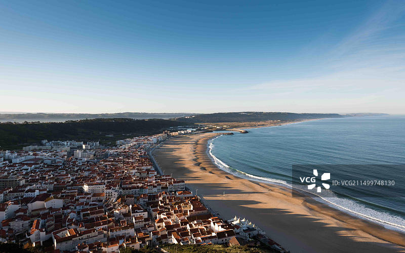 葡萄牙纳扎雷日出全景图片素材