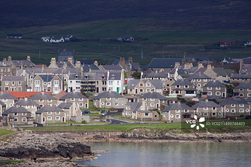 英国设得兰群岛莱里克的城镇图片素材