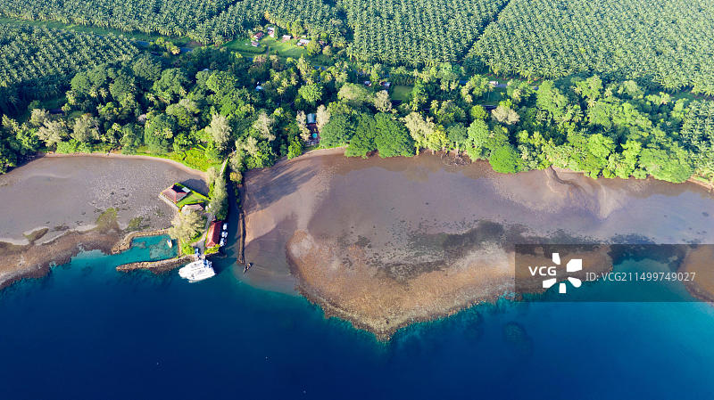 巴布亚新几内亚新不列颠金贝湾瓦林迪种植园度假村图片素材