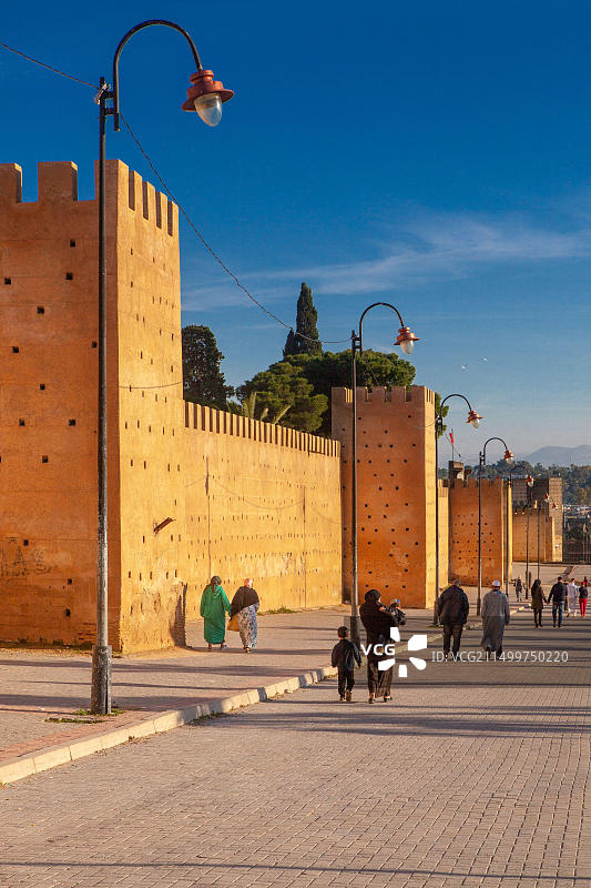 摩洛哥非斯：老城麦地那的城墙图片素材