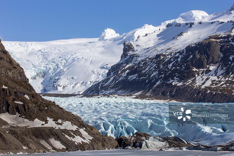 冰岛瓦特纳冰川国家公园的斯维纳费尔斯冰川图片素材