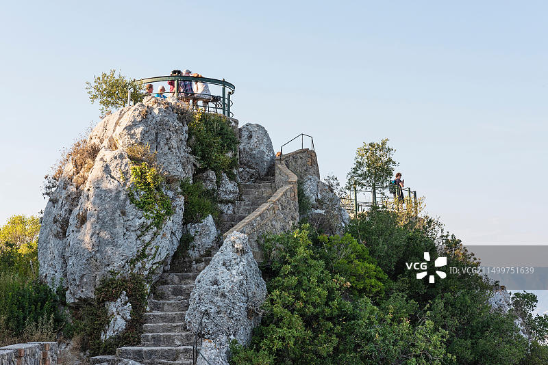 希腊科孚岛佩莱卡斯皇帝宝座观景点图片素材