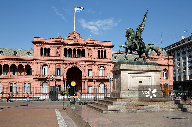阿根廷布宜诺斯艾利斯五月广场的玫瑰宫图片素材
