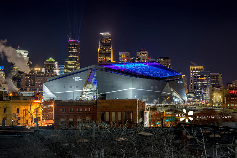 2018年超级碗52明尼阿波利斯夜景图片素材