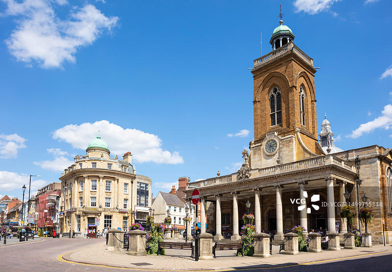 诸圣堂区教堂，位于北安普顿镇中心，英格兰，英国，欧洲图片素材