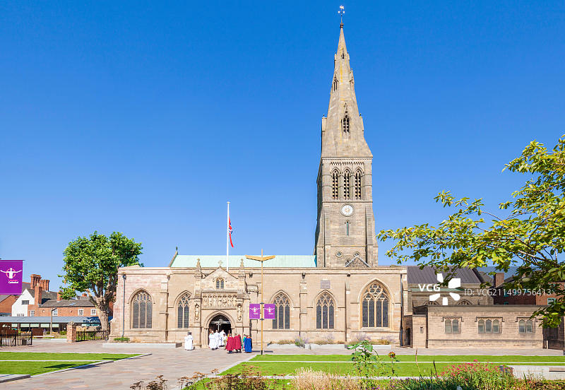 莱斯特市中心：理查三世国王的安葬地莱斯特大教堂图片素材