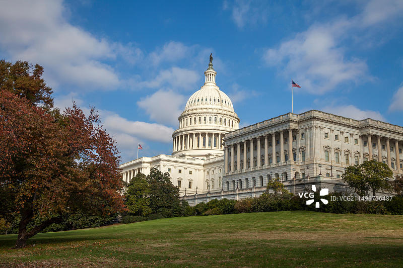 美国国会山建筑，华盛顿特区，美国图片素材