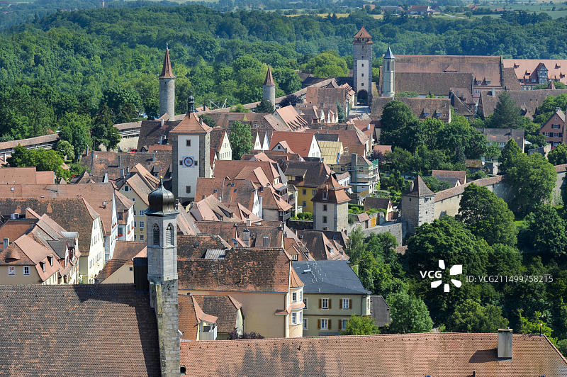 巴伐利亚州罗滕堡中世纪城市风光图片素材