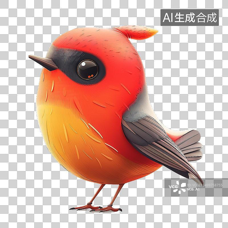 【AI数字艺术】卡通三维动物 鸟类图片素材