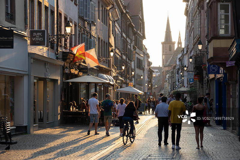 法国斯特拉斯堡小法兰西区大街风光图片素材