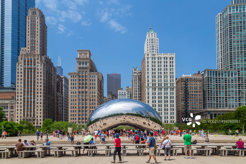 芝加哥千禧公园云门（豆荚）景色图片素材