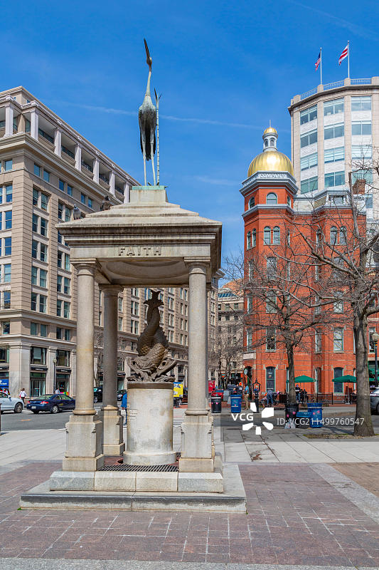 美国华盛顿特区宾夕法尼亚大道上的约翰·马歇尔公园景色图片素材