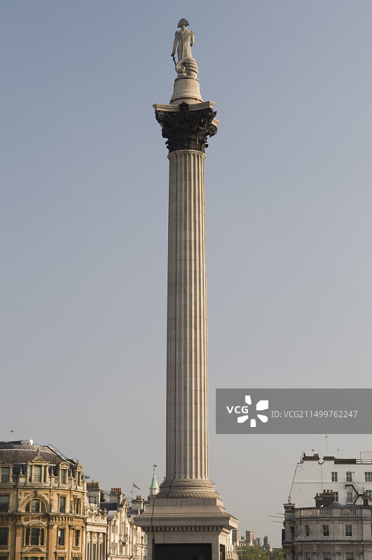 英国伦敦特拉法加广场纳尔逊纪念柱图片素材