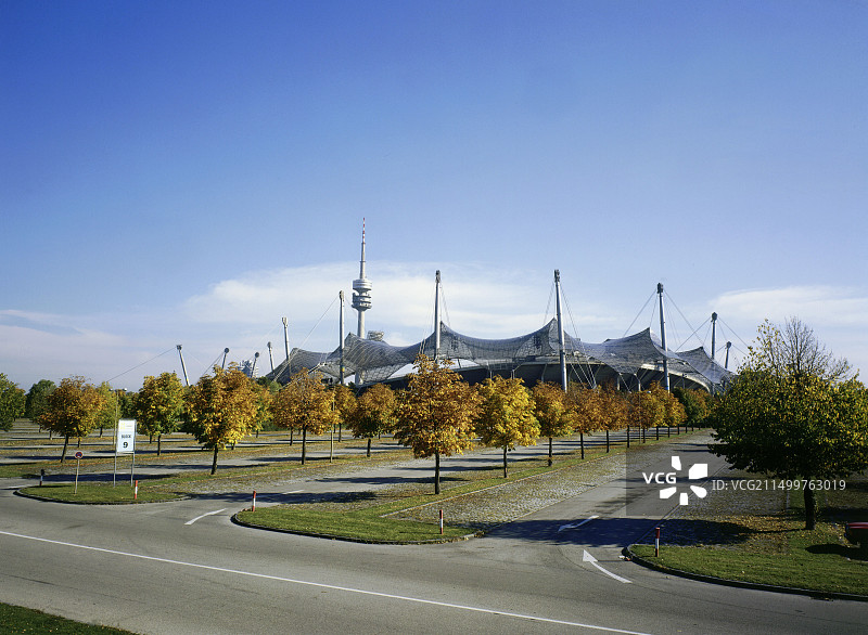 德国巴伐利亚慕尼黑奥林匹克体育场外景图片素材