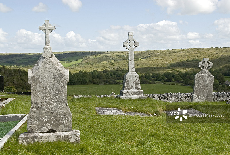 爱尔兰克莱尔郡布伦地区凯尔特十字纪念碑图片素材