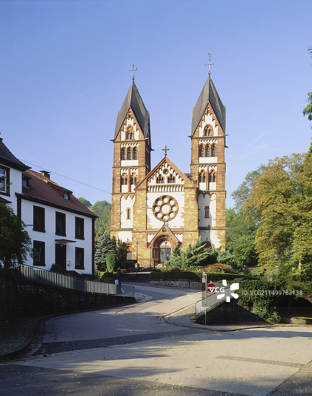 德国萨尔州梅特拉赫圣洛伊特维努斯教堂外观图片素材